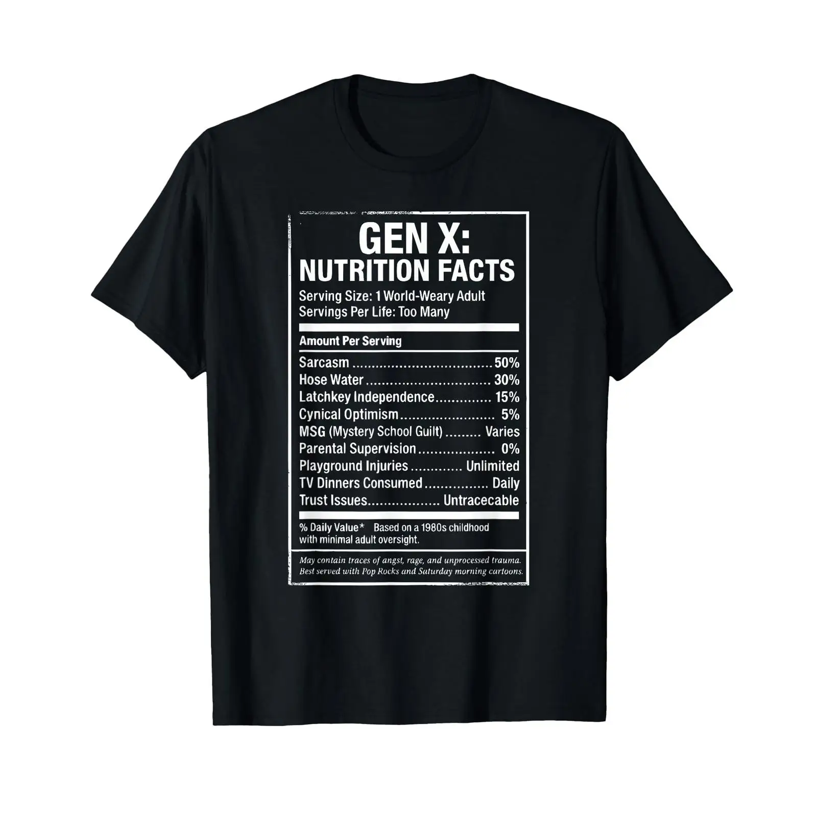 X Nutrition - ジェンXニュートリション・ファクトス 80年代ラッチキー・レジェンド パロディTシャツ ヴィンテージ ウォッシュド スタイリッシュ