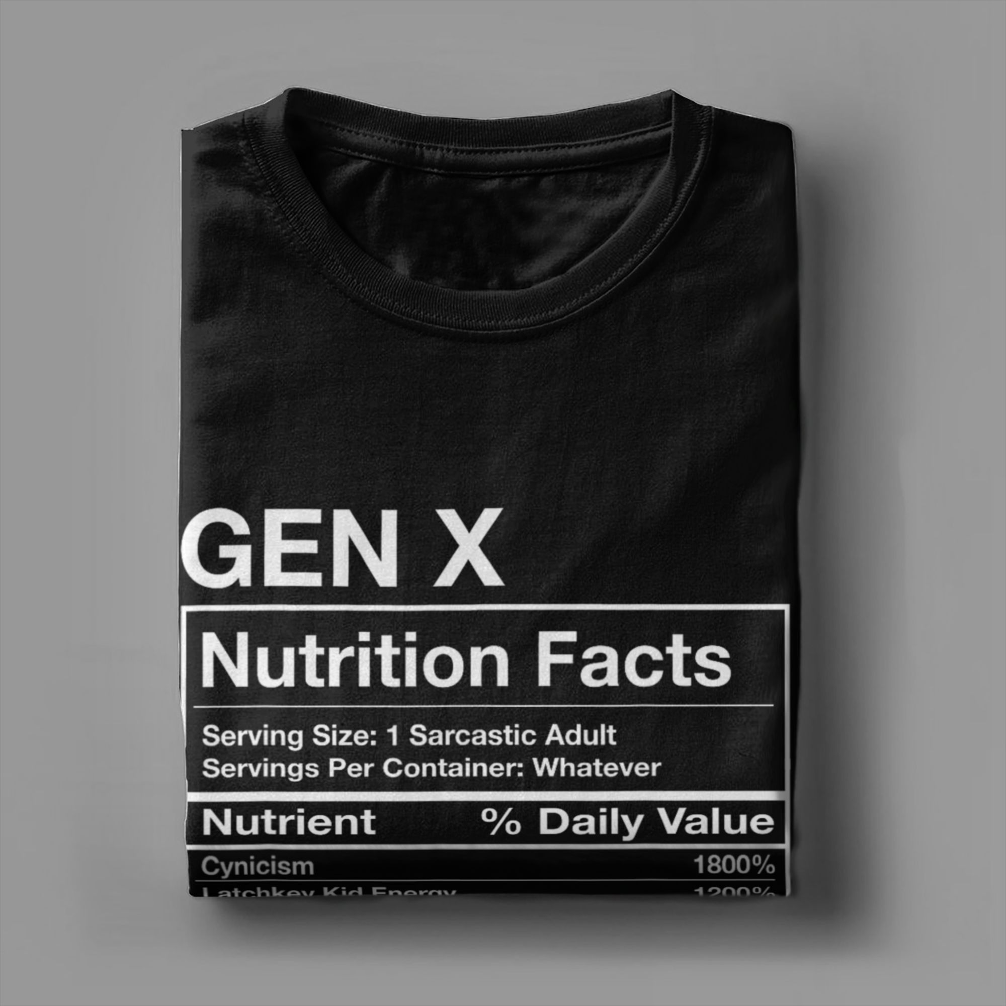 ジェンXの栄養情報 - 面白いジェネレーションのミームTシャ - X Nutrition のレビューと価格